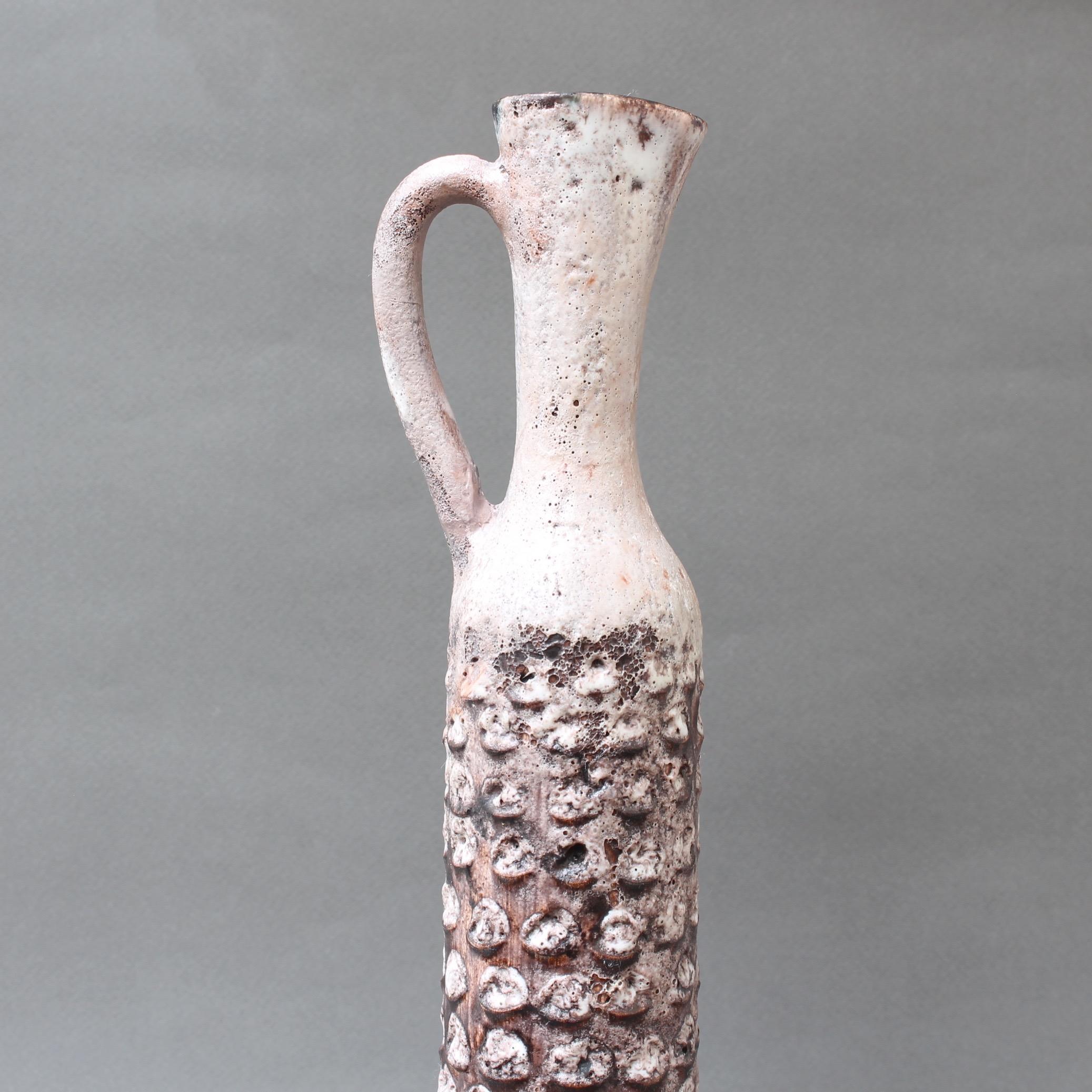 Decorative Elongated Ceramic Flower Vase by Jacques Pouchain, circa 1950s For Sale 3