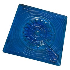 Decorative English Blue Glass Aesthetic Movement Style Tile