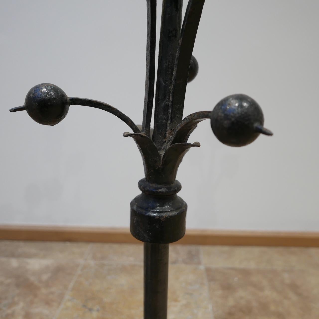 Iron Decorative English Garden Finials with Custom Stands For Sale