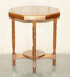 DECORATIVE ENGLISH ViCTORIAN HAND CARVED OCTAGONAL SIDE END OCCASIONAL TABLE