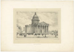 Decorative Engraved Panthéon Paris in the 1800s by Bry & Benoist