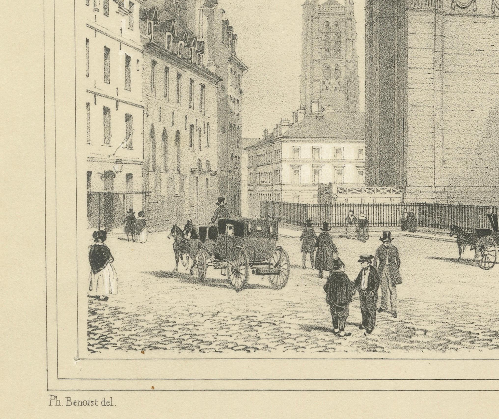 Dekorative Gravur Panthéon Paris in den 1800er Jahren von Bry & Benoist (Graviert) im Angebot
