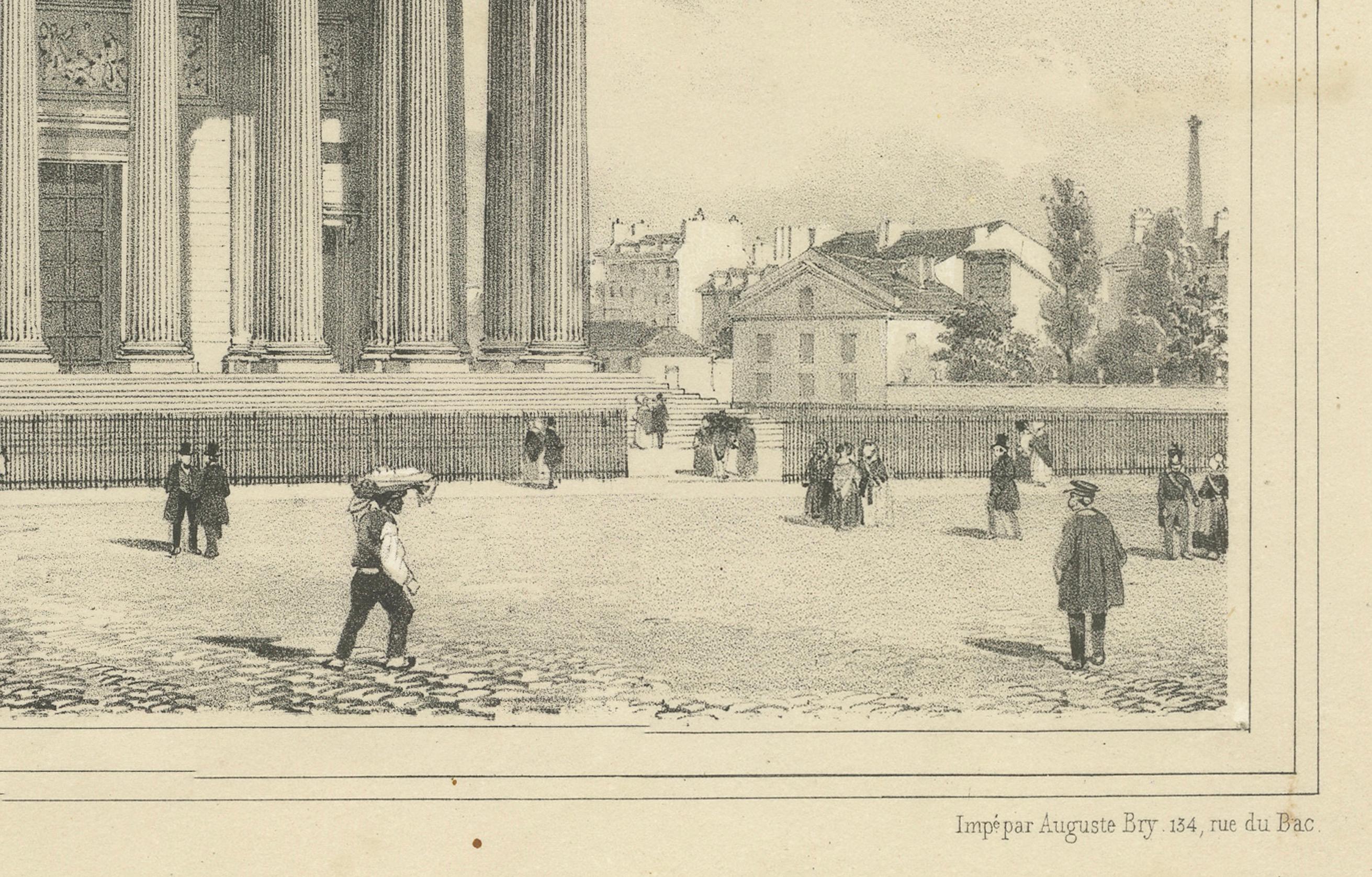 Dekorative Gravur Panthéon Paris in den 1800er Jahren von Bry & Benoist (Mittleres 19. Jahrhundert) im Angebot
