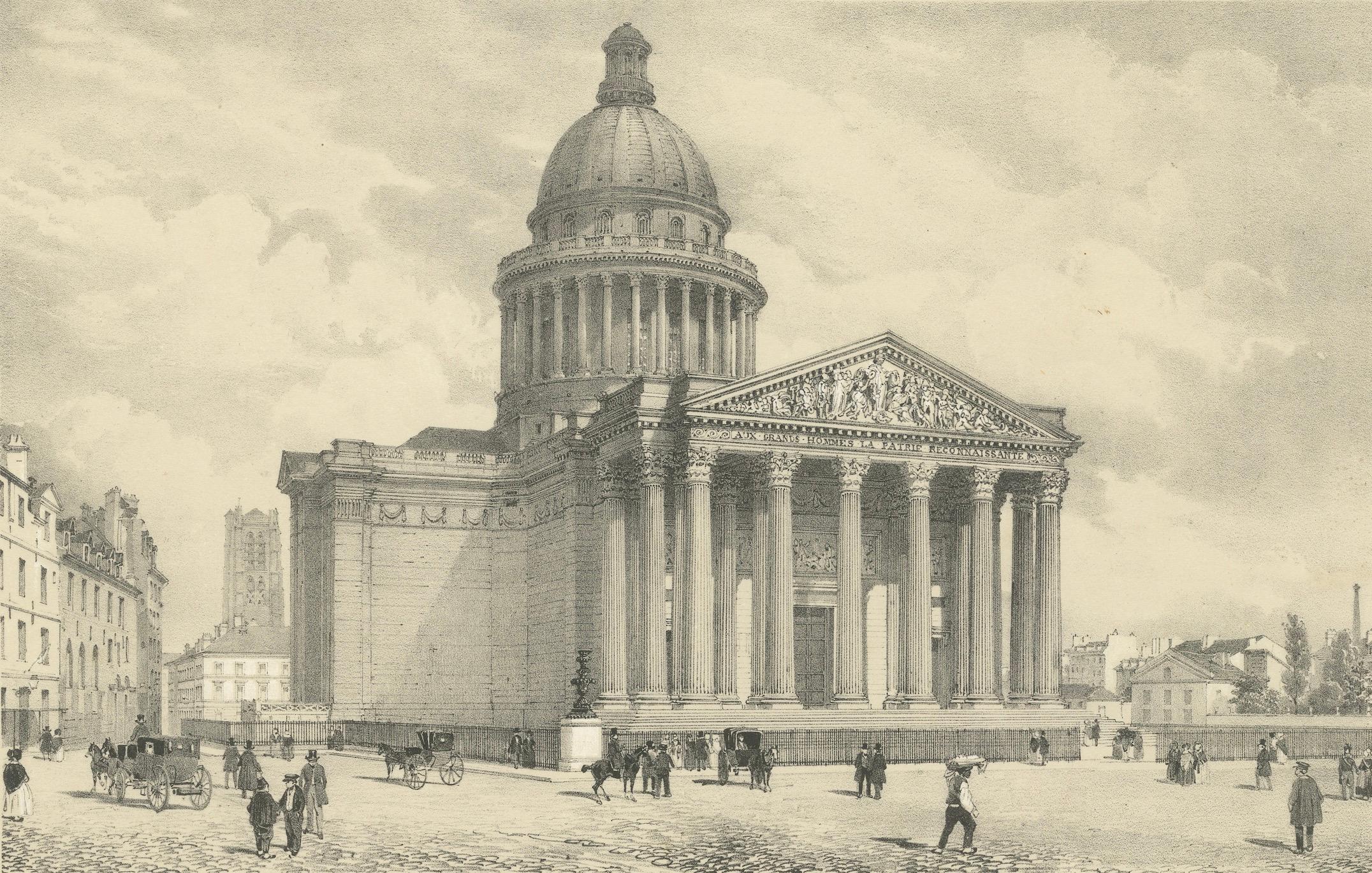 Dekorative Gravur Panthéon Paris in den 1800er Jahren von Bry & Benoist im Angebot 1