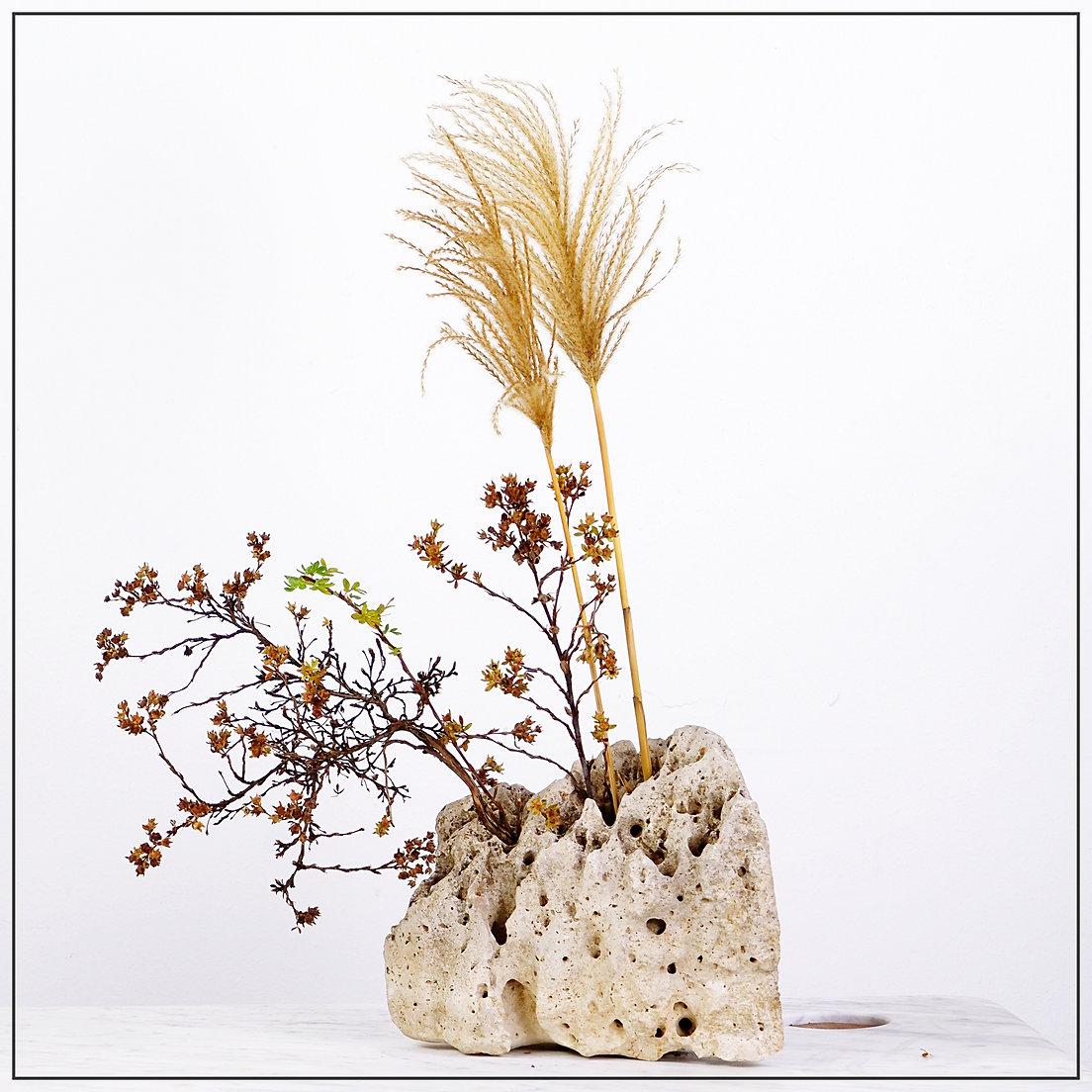 Pietra decorativa erosa - Soliflores - fiori secchi in vendita 4