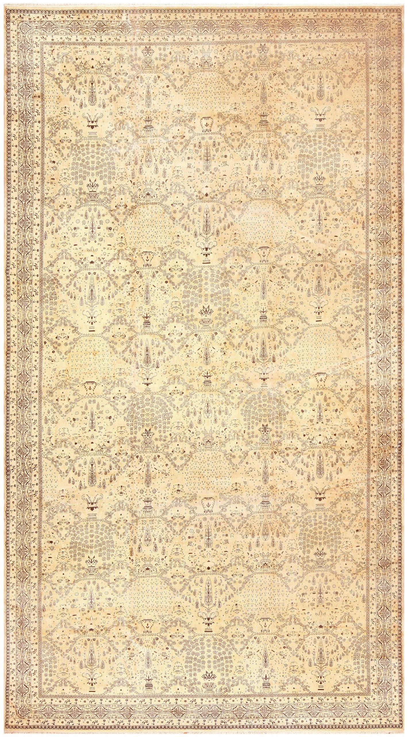 Extra Large Oversized Antique Agra Rug, Country of Origin: India, Circa Date: 1920. Size: 16 ft x 29 ft 6 in (4.88 m x 8.99 m)

 