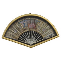 Decorative Fan in Gilt Shadowbox Frame