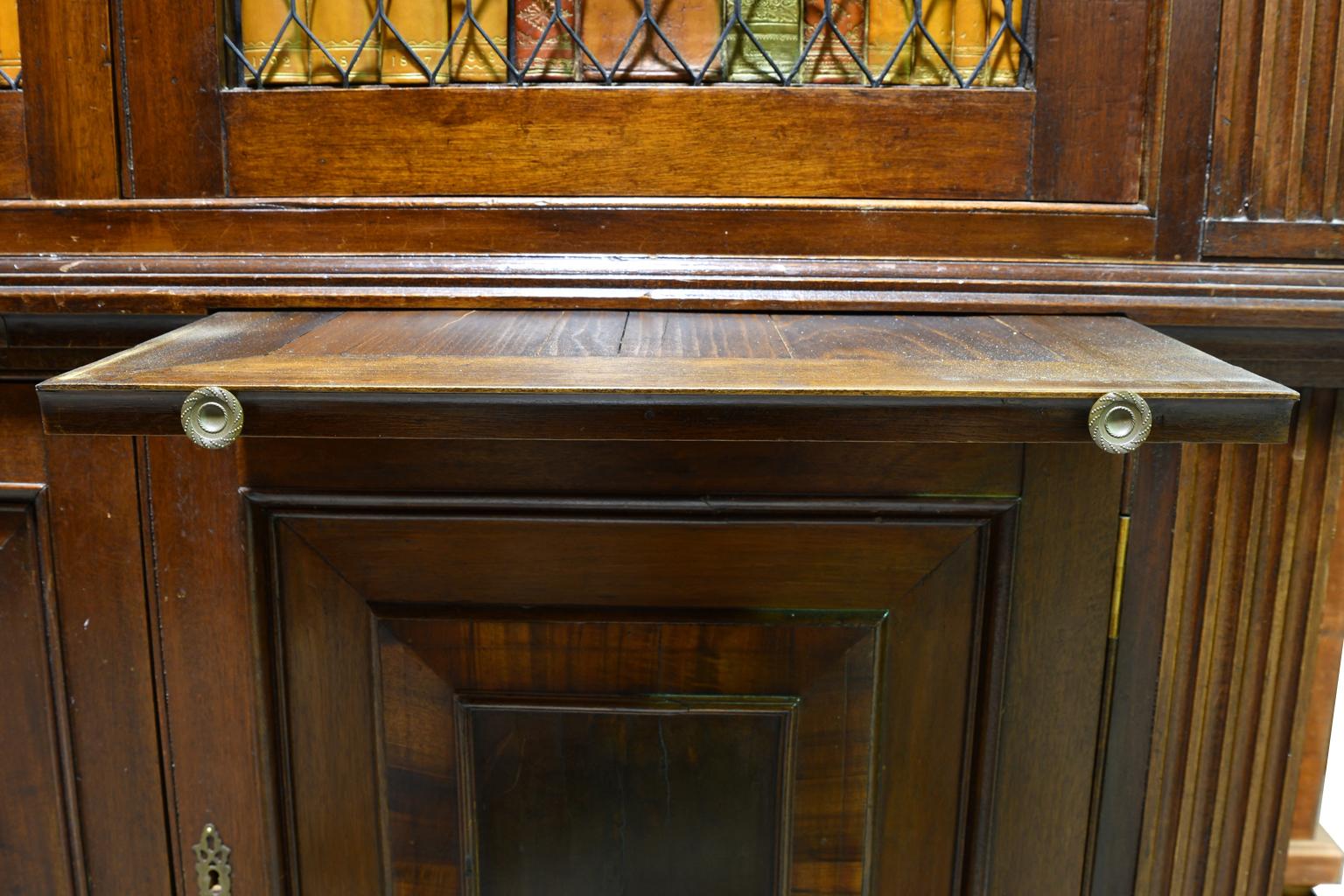 English Decorative Faux Bookcase Cabinet in 2 Parts, Assembled from Antique Elements For Sale