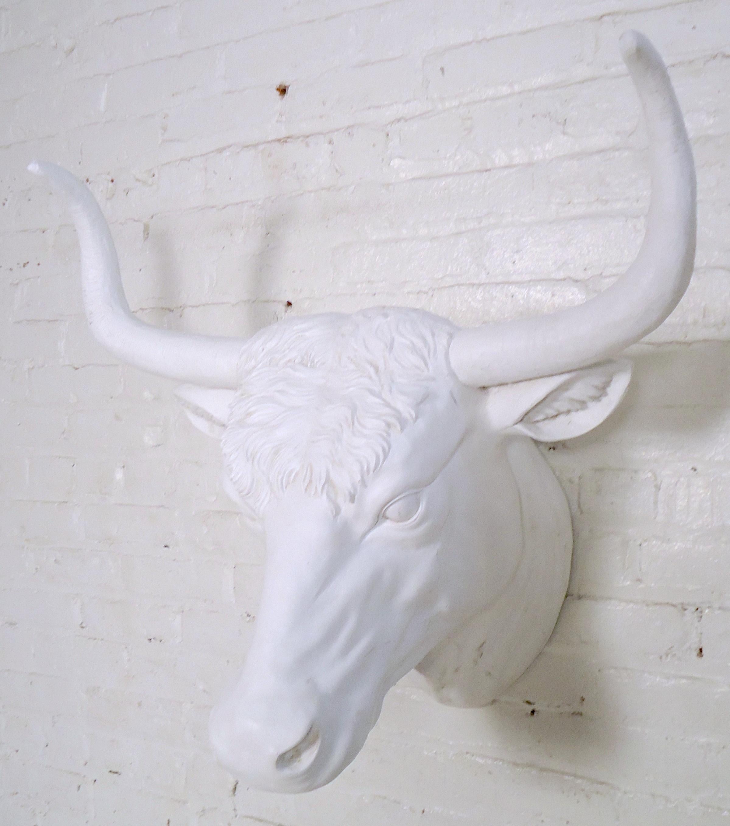 Unknown Decorative Fiberglass Hanging Bull Head