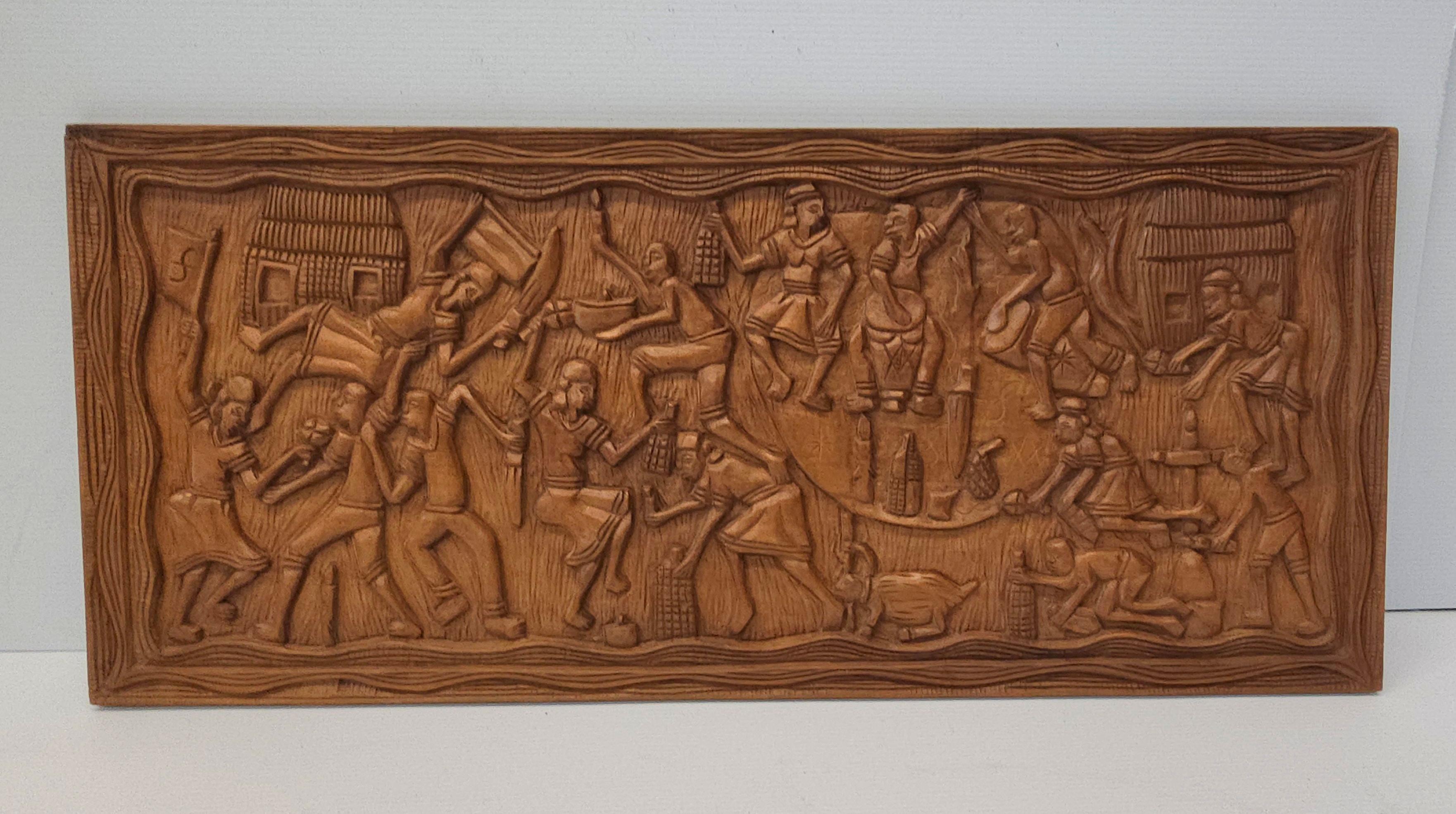 Decorative Fine Carved Wood Wall Panel For Sale 4