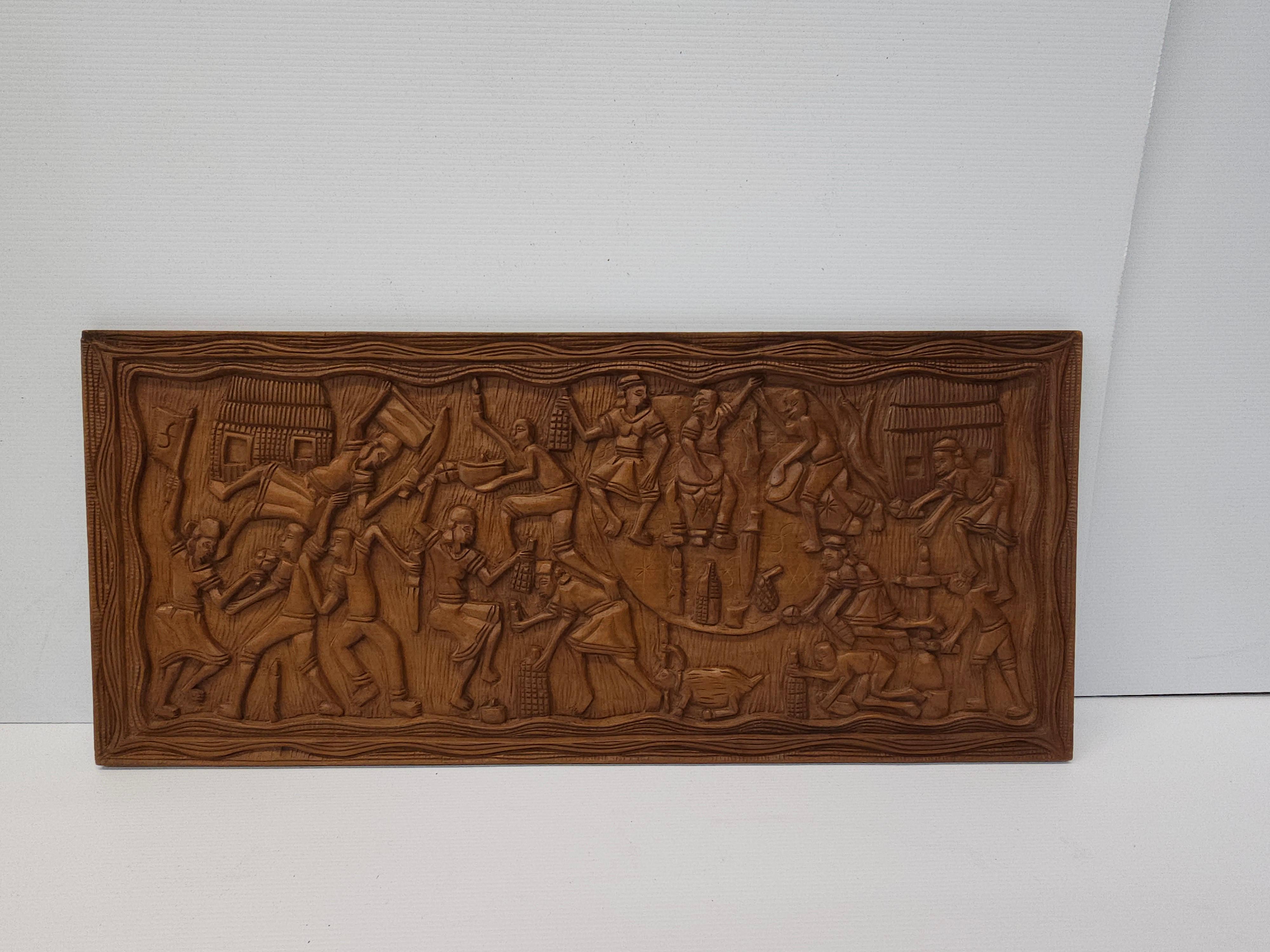 Decorative Fine Carved Wood Wall Panel
Measures 45