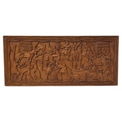 Panneau mural décoratif en bois finement sculpté