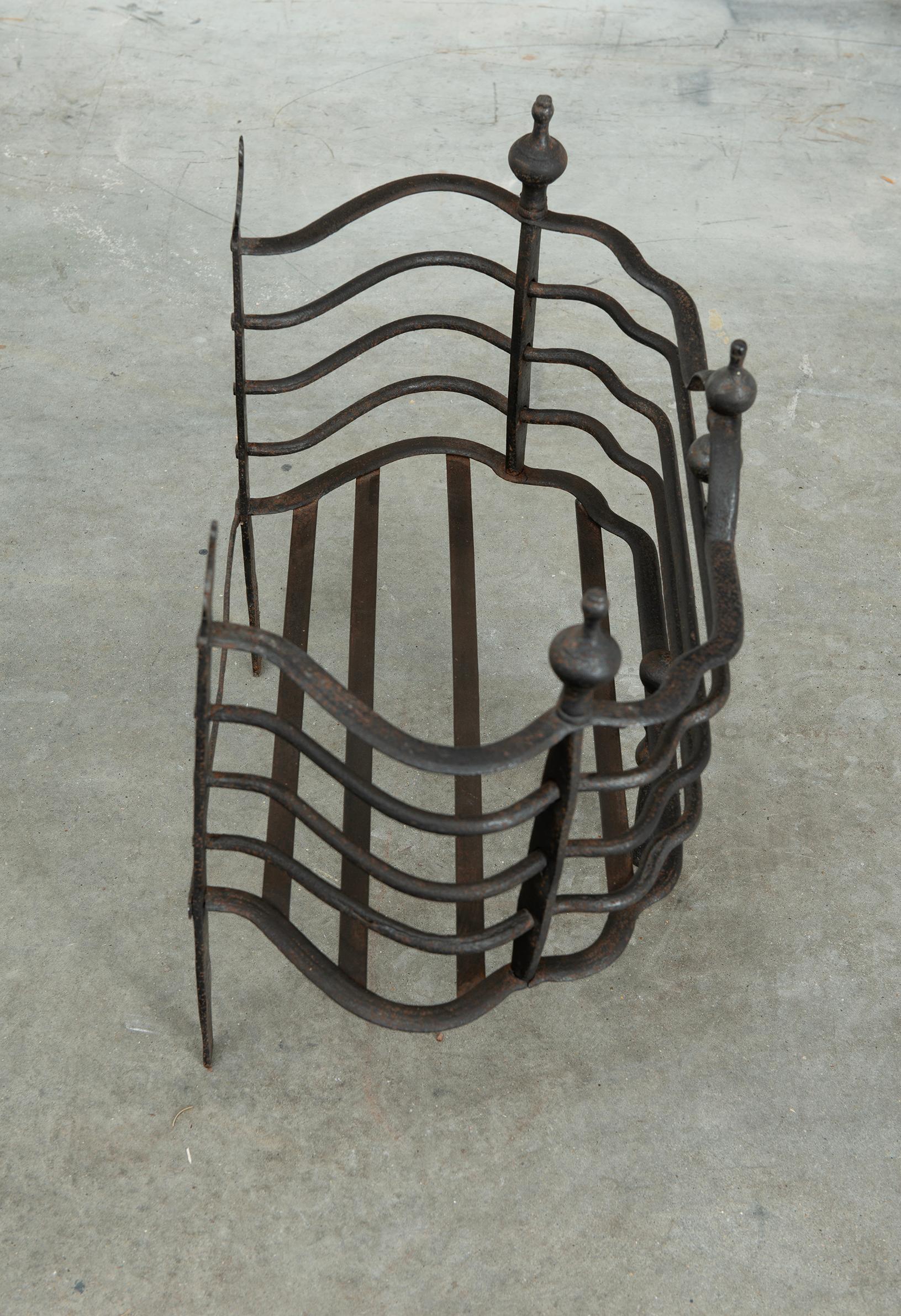 Wrought Iron Decorative Fireplace Grate / Firegrate For Sale