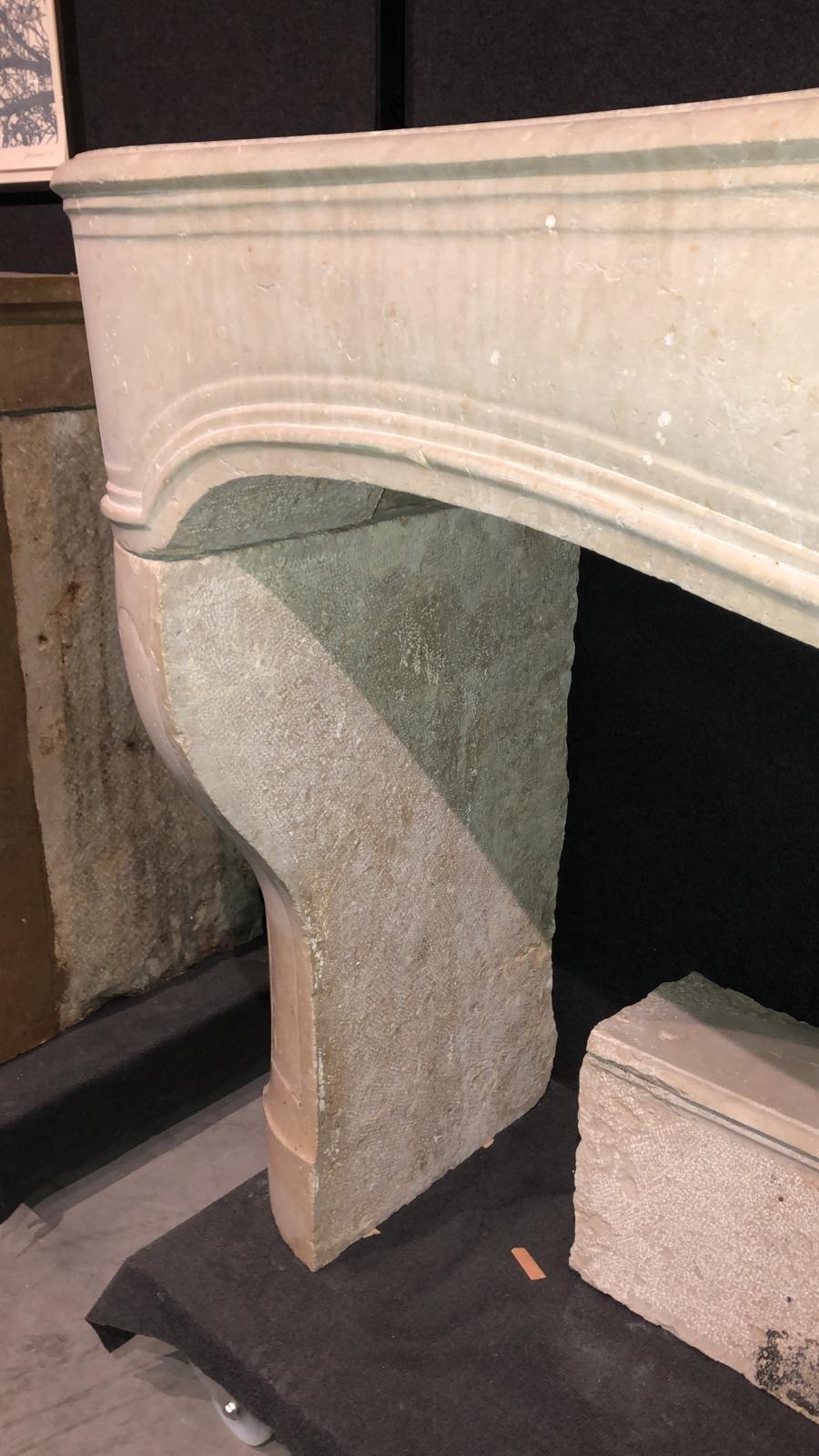 Stone Decorative Fireplace Mantel in the Style of Louis XV For Sale