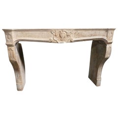 Decorative Fireplace Mantel in the Style of Louis XV