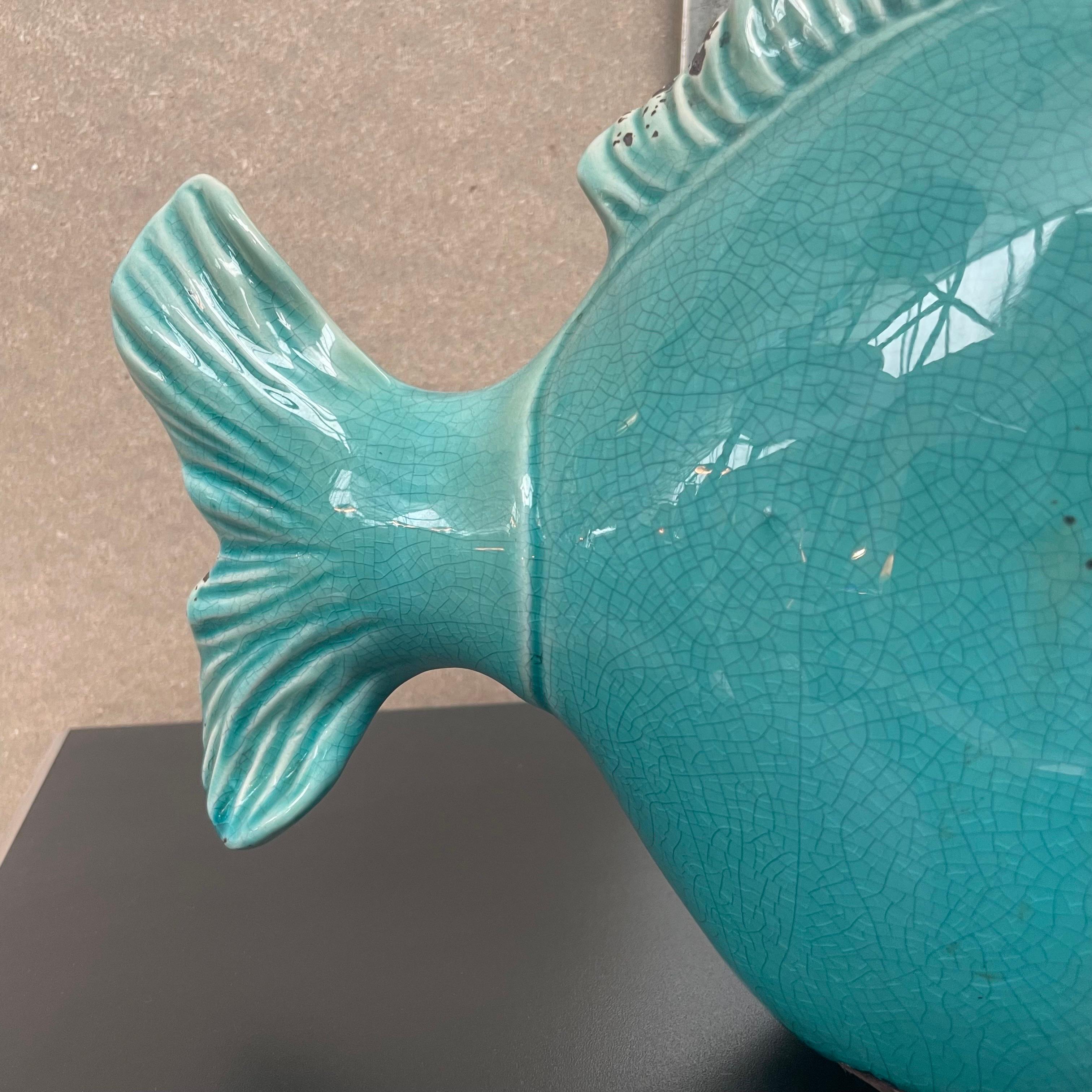 Mid-Century Modern Decorative Fish in Glazed Ceramic  For Sale
