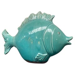 Vintage Decorative Fish in Glazed Ceramic 