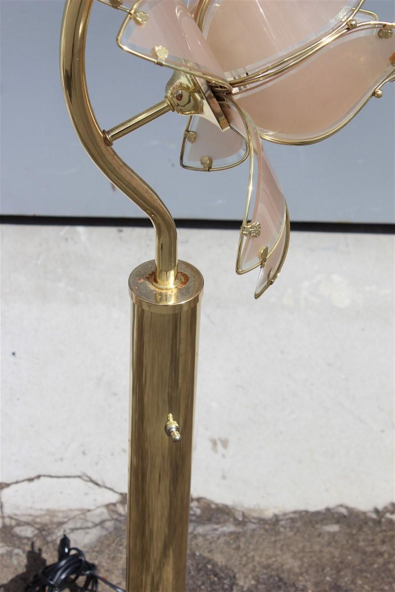 Decorative Floor Lamp Lotus Flower Italian Design Gold Metal Crystal, 1970s For Sale 4