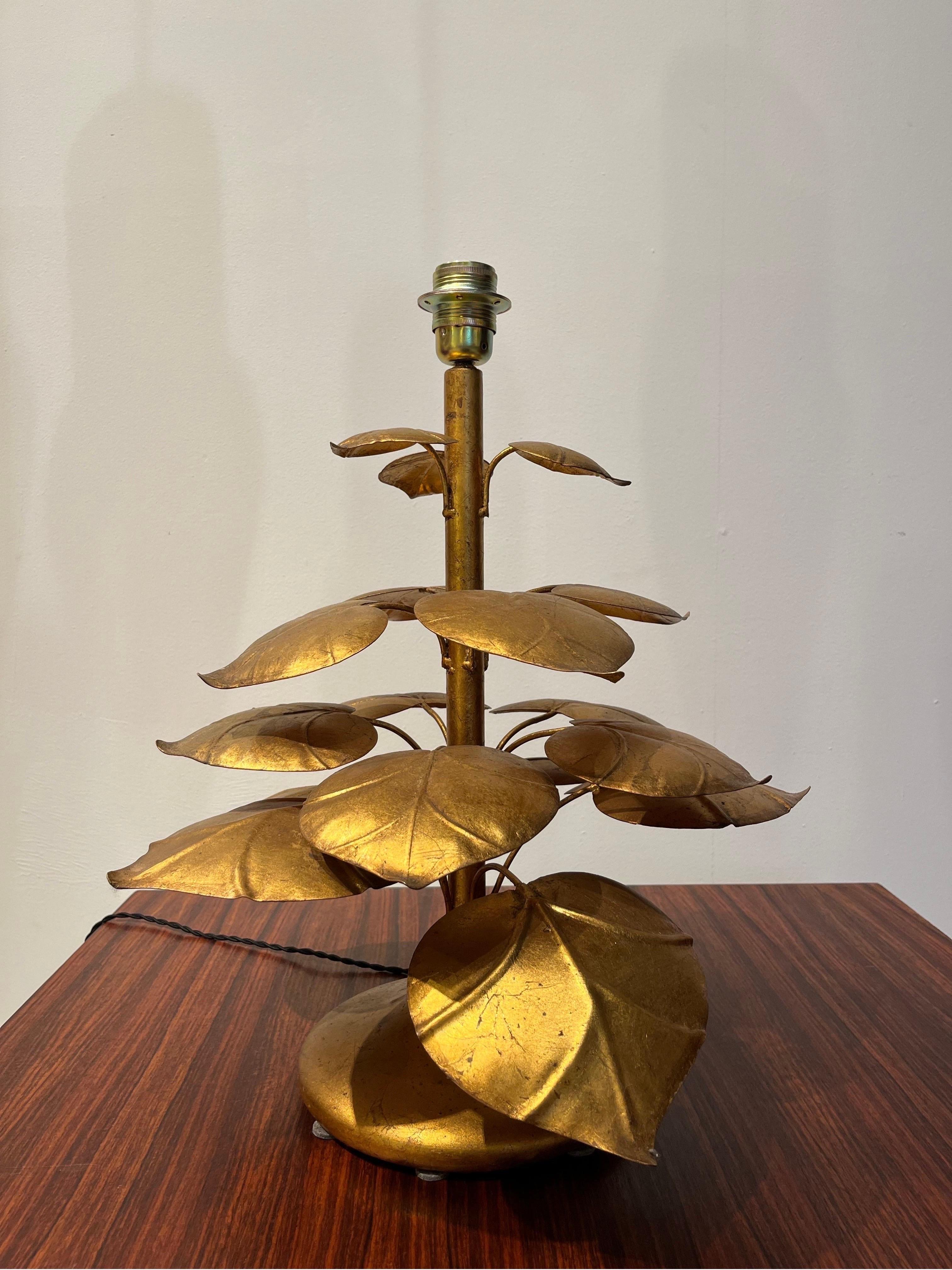 Decorative Floral Table Lamp, 1960s, Italy In Good Condition For Sale In Brussels, BE