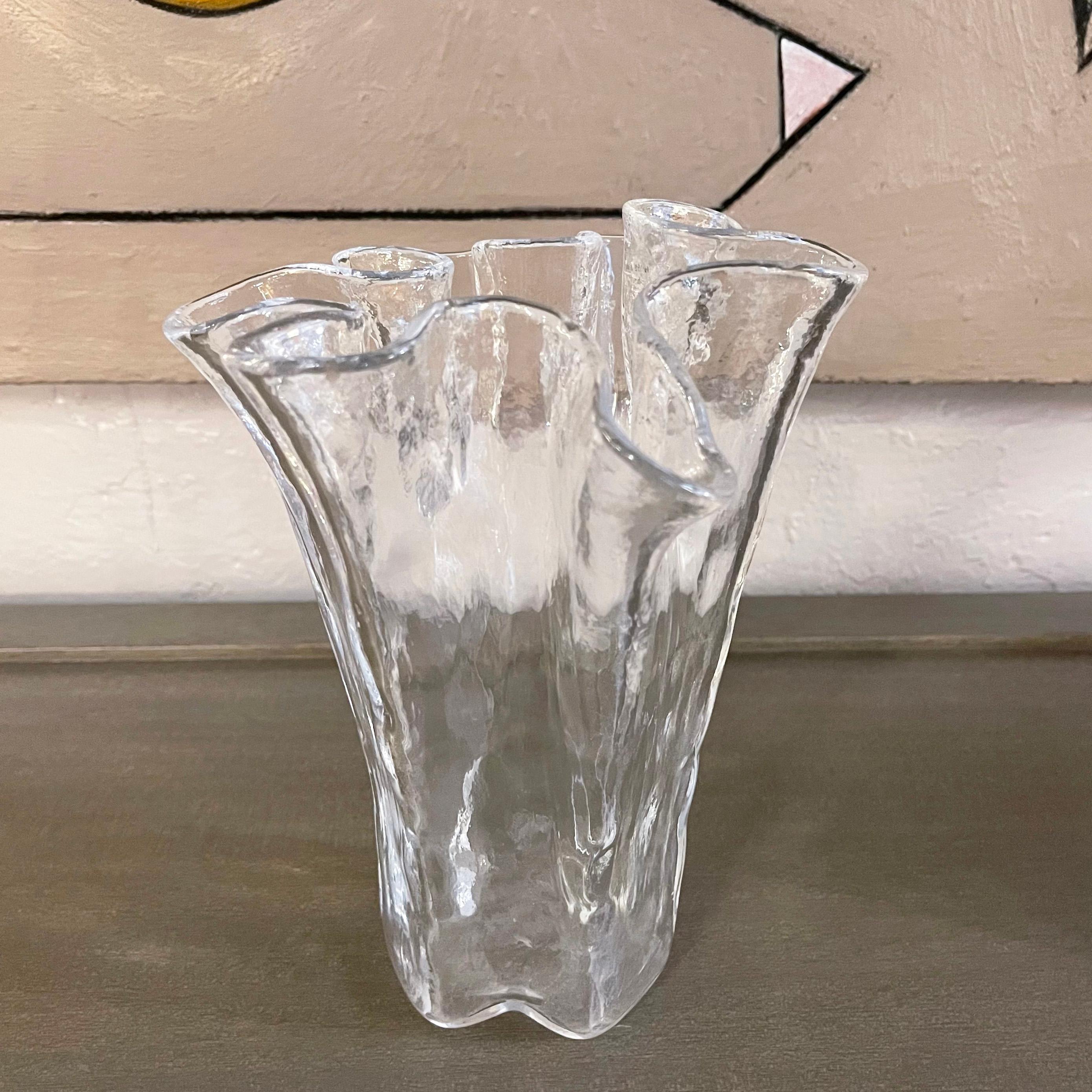 Scandinavian Modern Decorative Folded Glass Vase, Finland