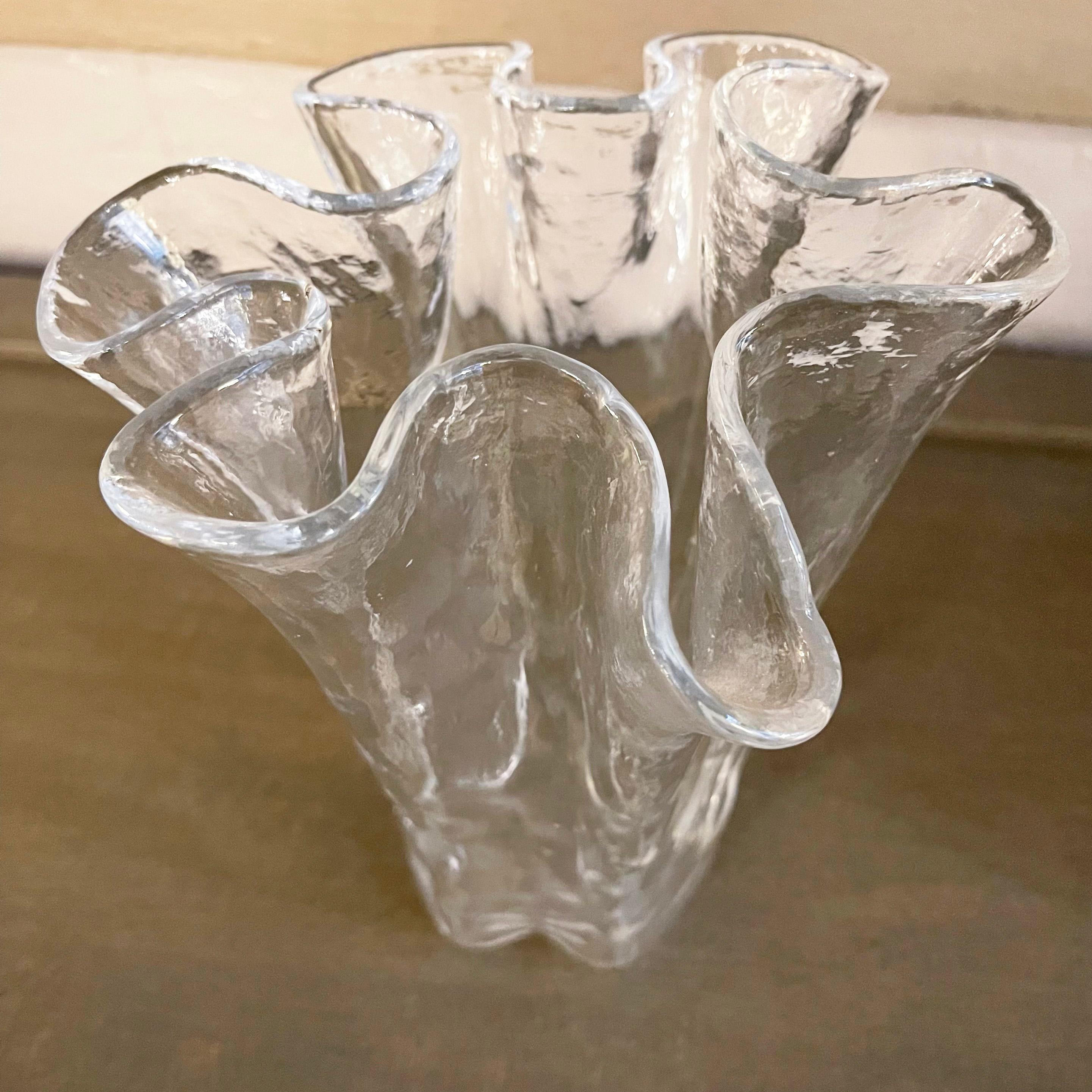 Finnish Decorative Folded Glass Vase, Finland