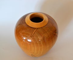 Decorative Folk Art Handcrafted Exotic Wood Lacquered Belly Flower Vase