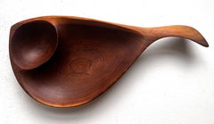 Decorative Freeform Walnut "Art" Vessel by Emil Milan, 1960's