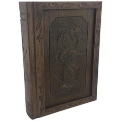 Antique Decorative French Art Nouveau Jewelry Box or Desk Accessory, Walnut