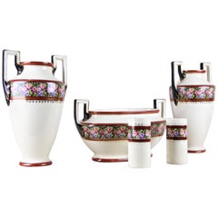 Antique Decorative French Ceramic Garniture, circa 1910
