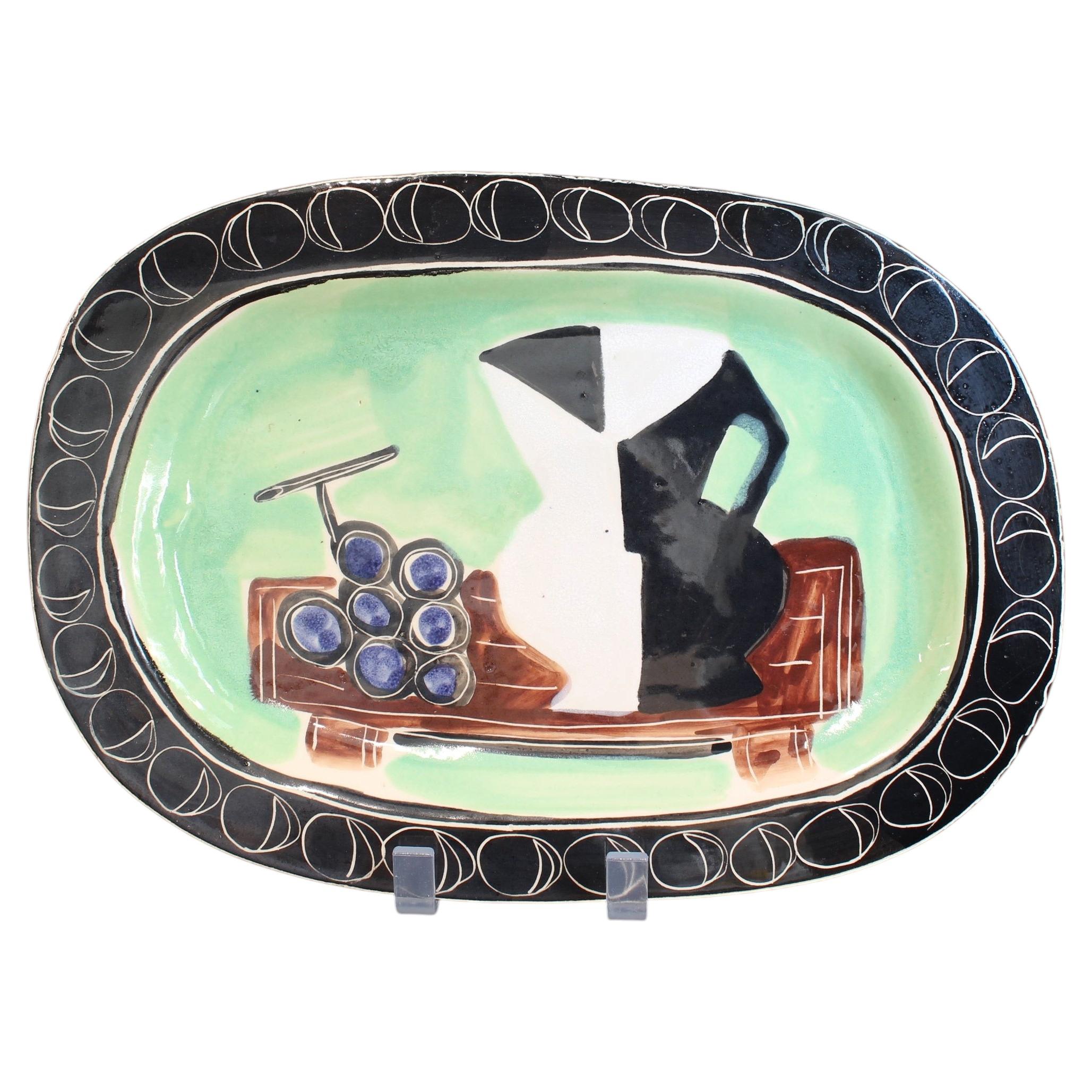 Decorative French Ceramic Platter by Jacques Pouchain for Poët-Laval