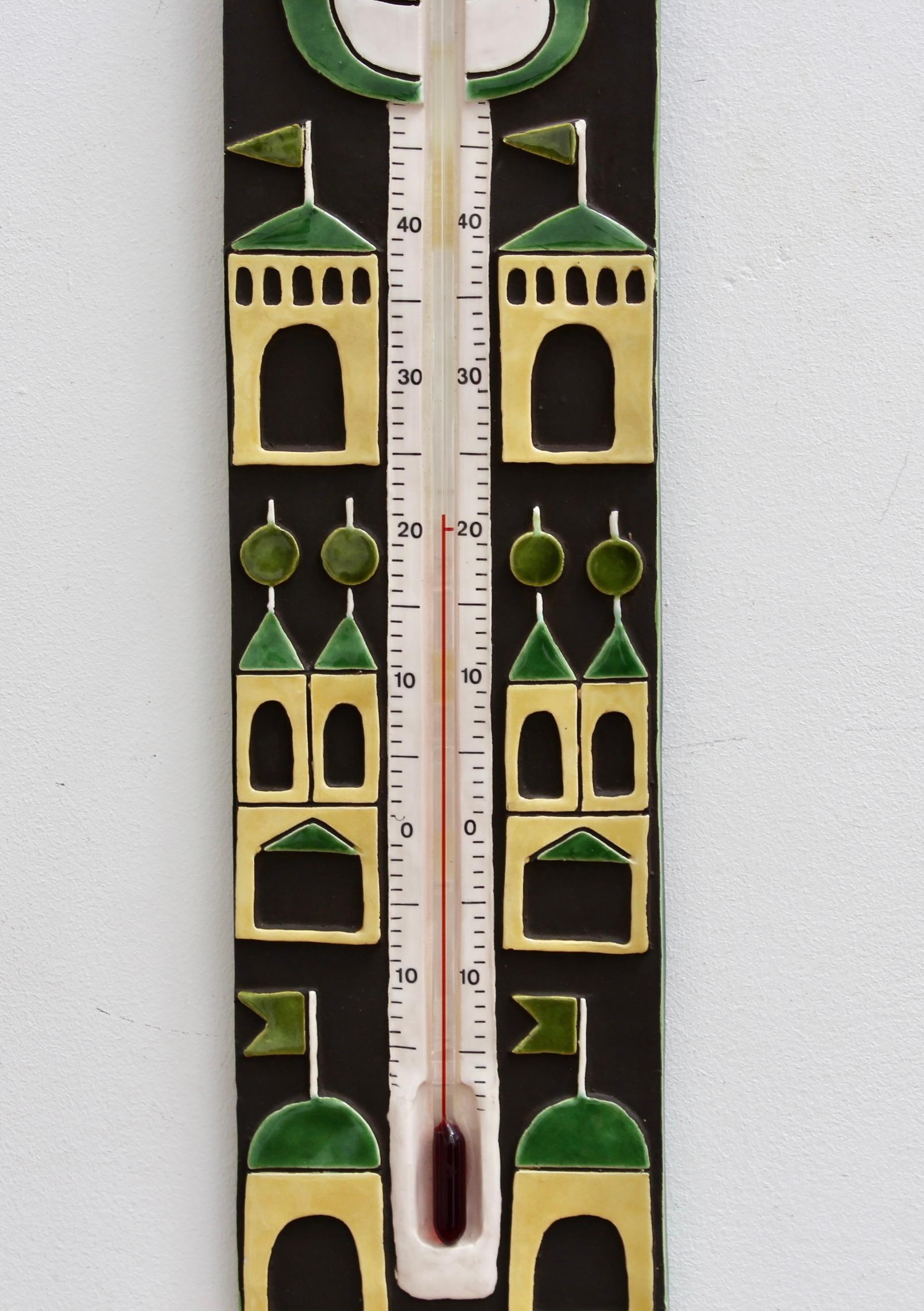 Decorative French Ceramic Thermometer by Mithê Espelt (circa 1960s) In Good Condition For Sale In London, GB