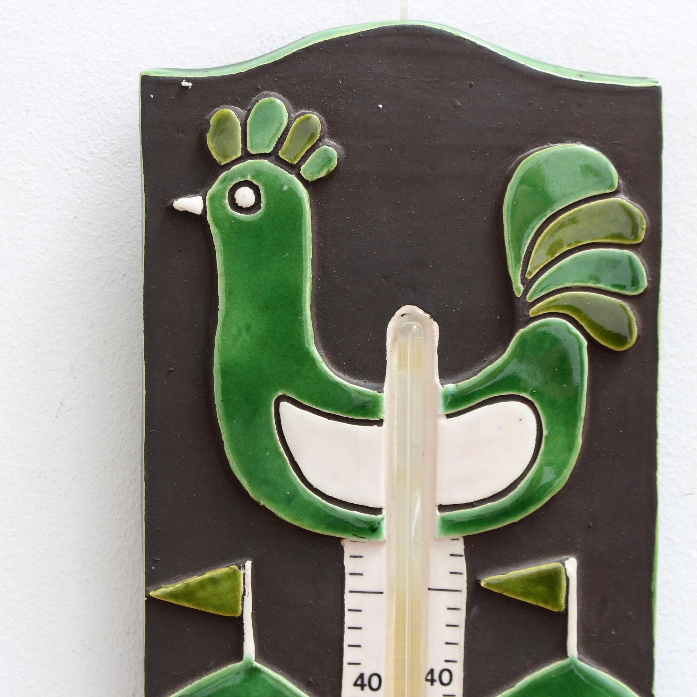 Decorative French Ceramic Thermometer by Mithê Espelt (circa 1960s) For Sale 1