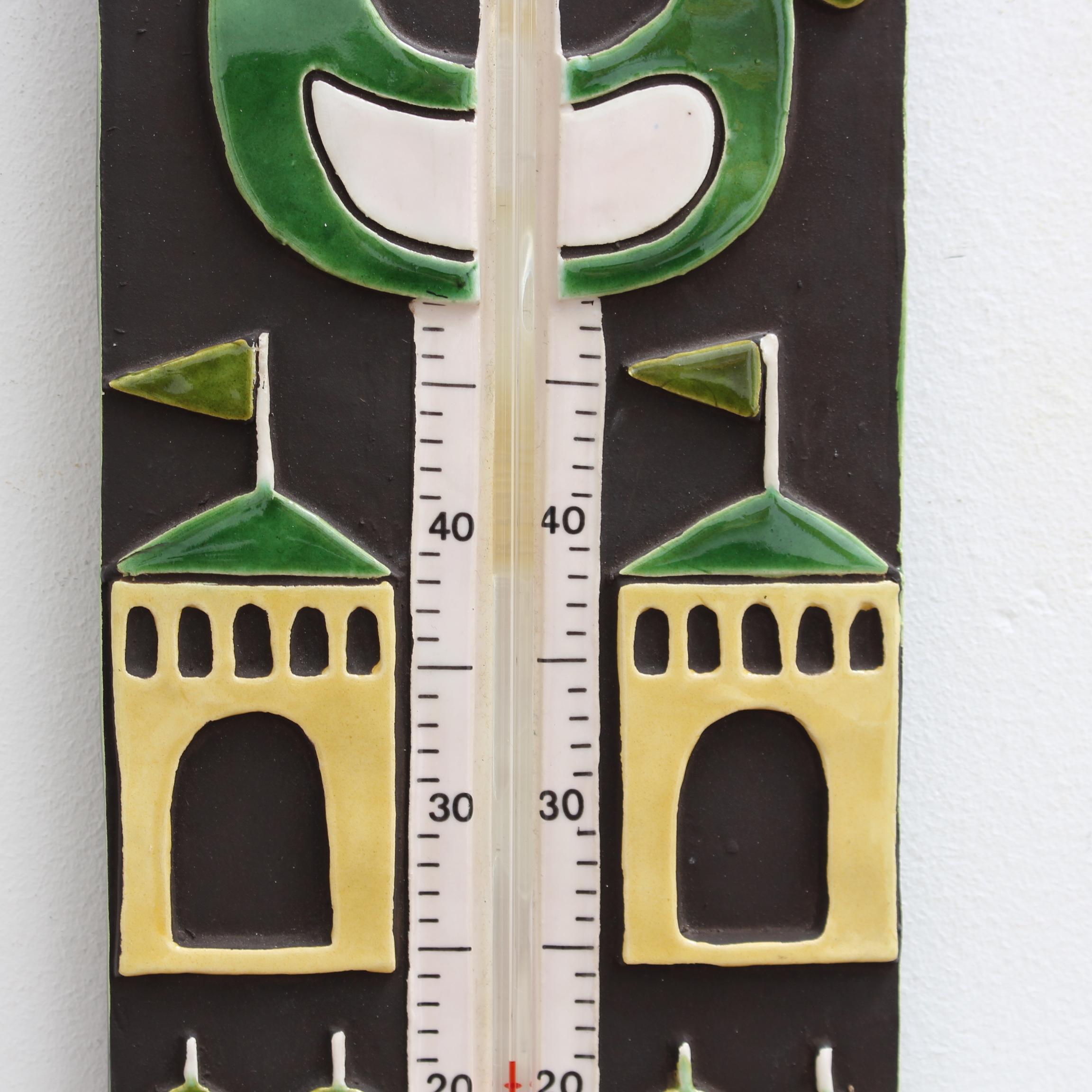 Decorative French Ceramic Thermometer by Mithê Espelt (circa 1960s) For Sale 2