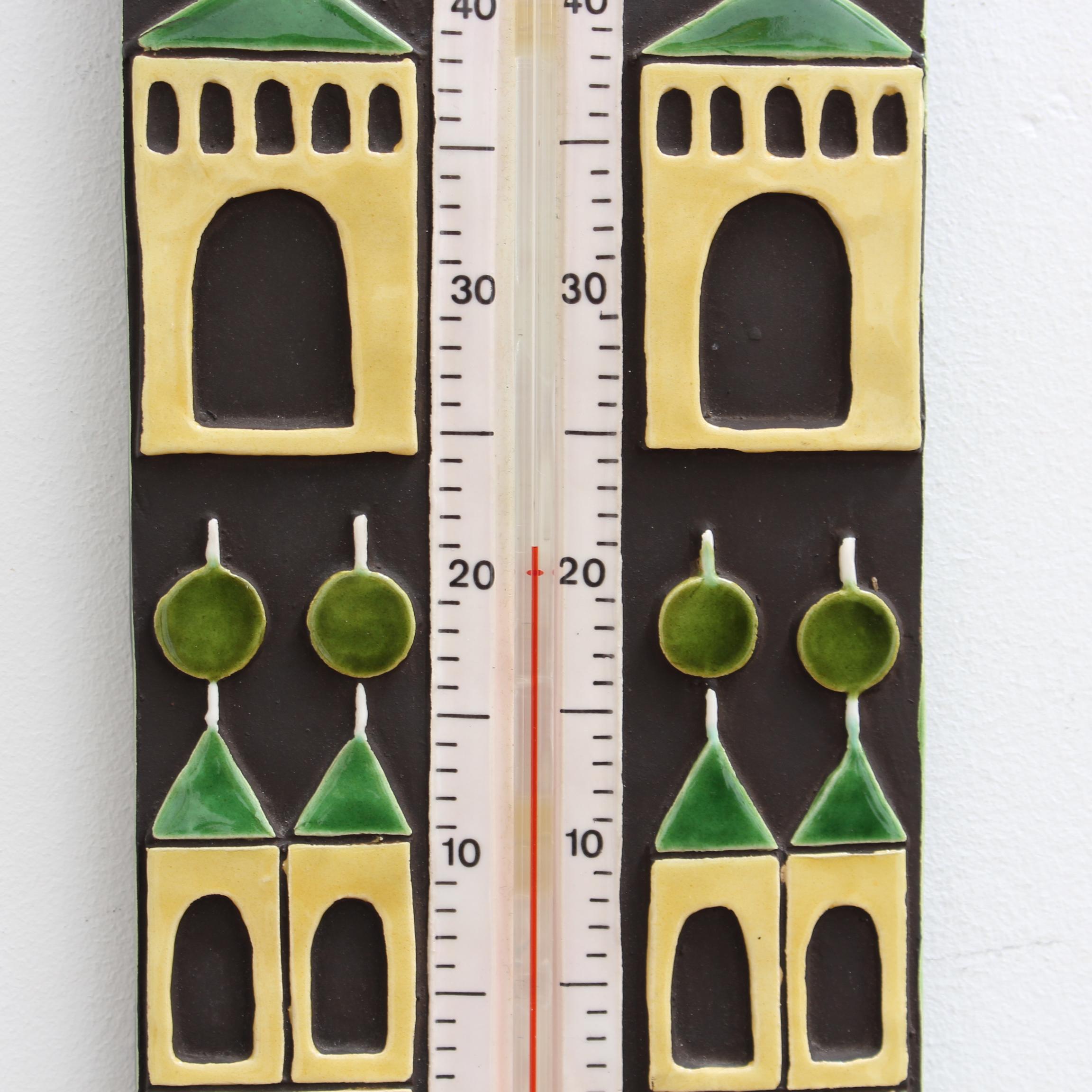 Decorative French Ceramic Thermometer by Mithê Espelt (circa 1960s) For Sale 3