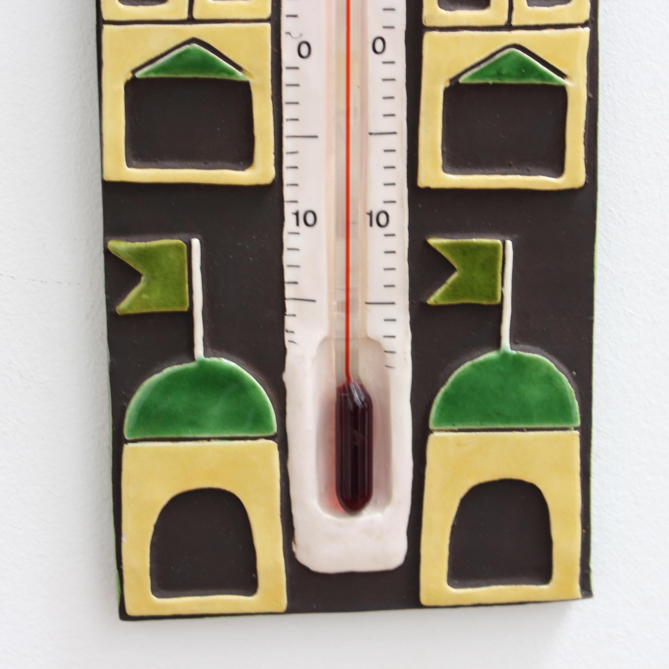 Decorative French Ceramic Thermometer by Mithê Espelt (circa 1960s) For Sale 4