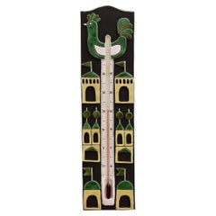 Used Decorative French Ceramic Thermometer by Mithê Espelt (circa 1960s)