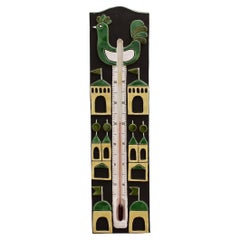 Decorative French Ceramic Thermometer by Mithê Espelt (circa 1960s)