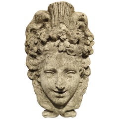 Decorative French Fountain Mascaron in Reconstituted Stone