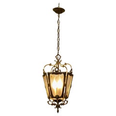 Decorative French Gilt Brass Lantern Pendant Light