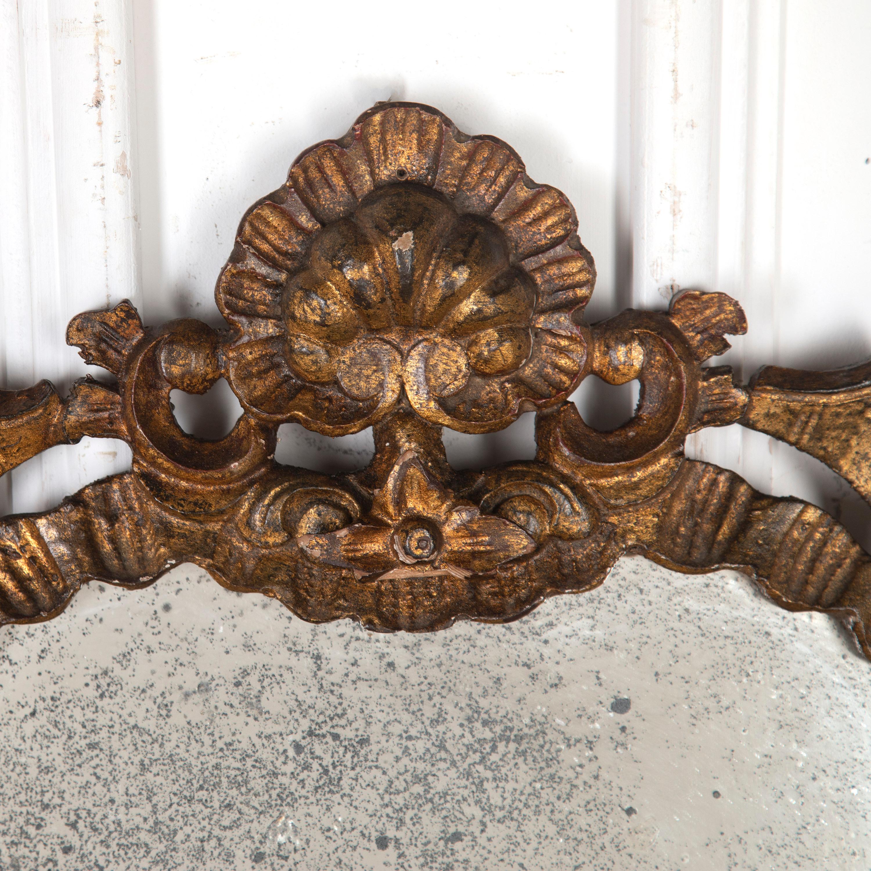 Country Decorative French Gilt Oval Mirror For Sale
