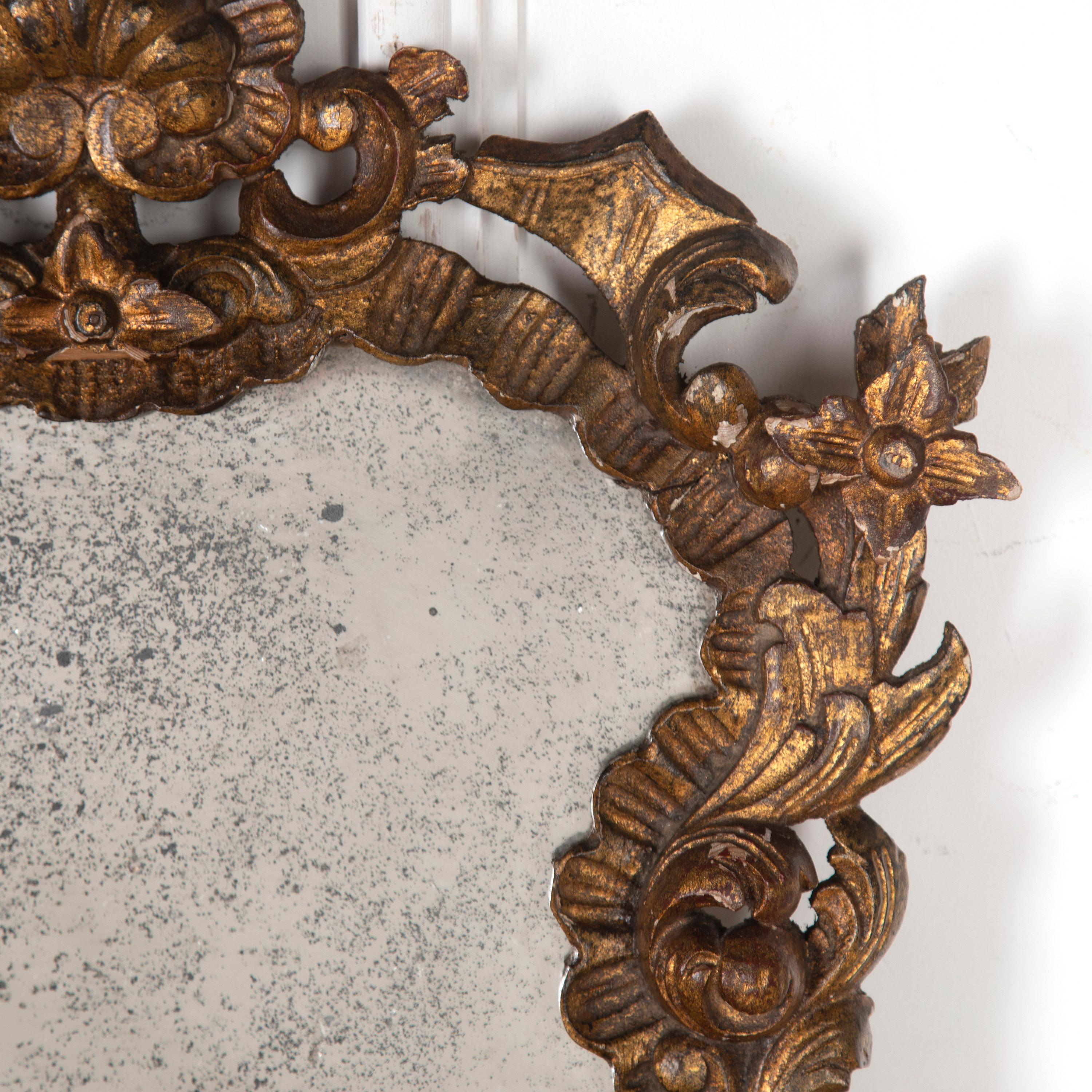 19th Century Decorative French Gilt Oval Mirror For Sale