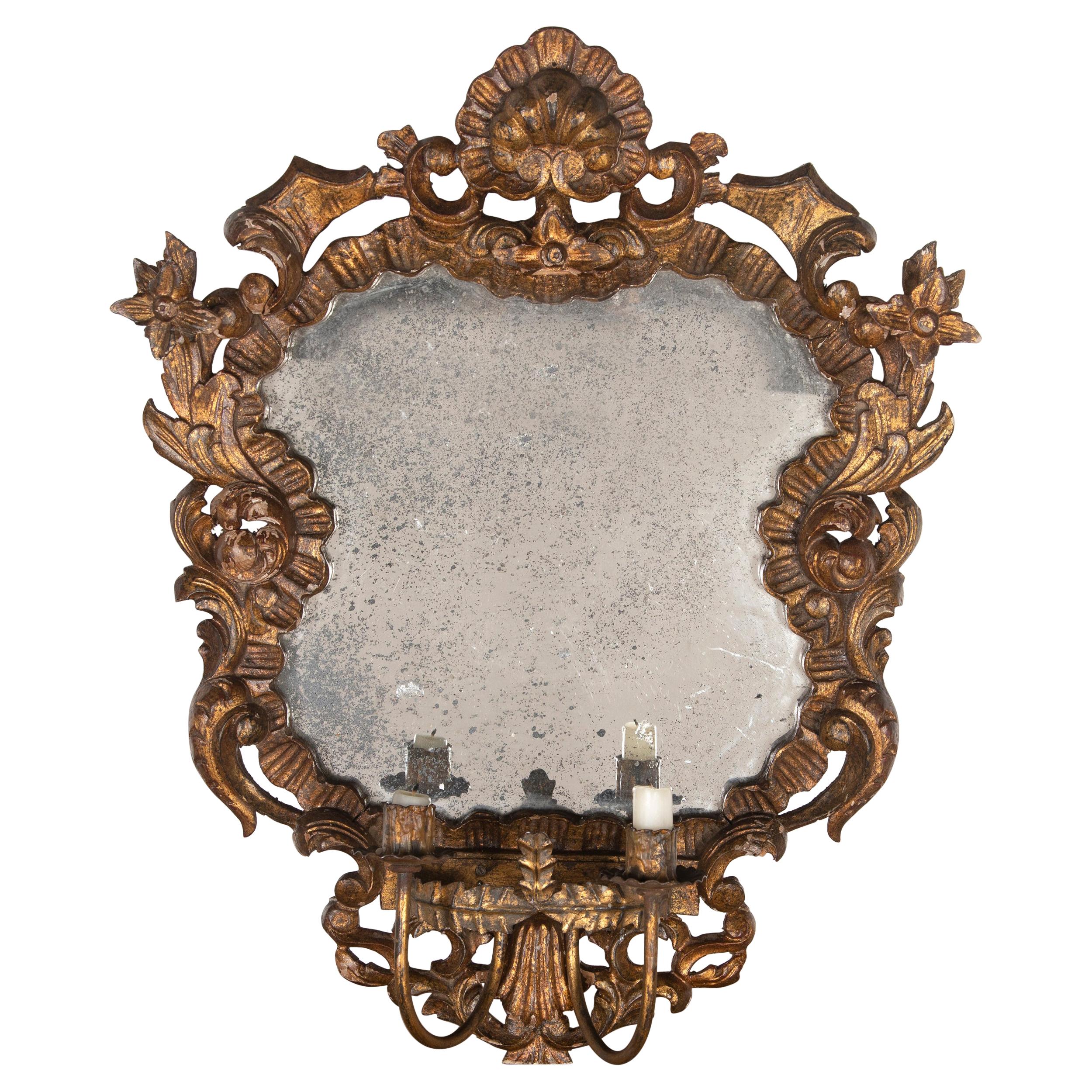 Decorative French Gilt Oval Mirror For Sale