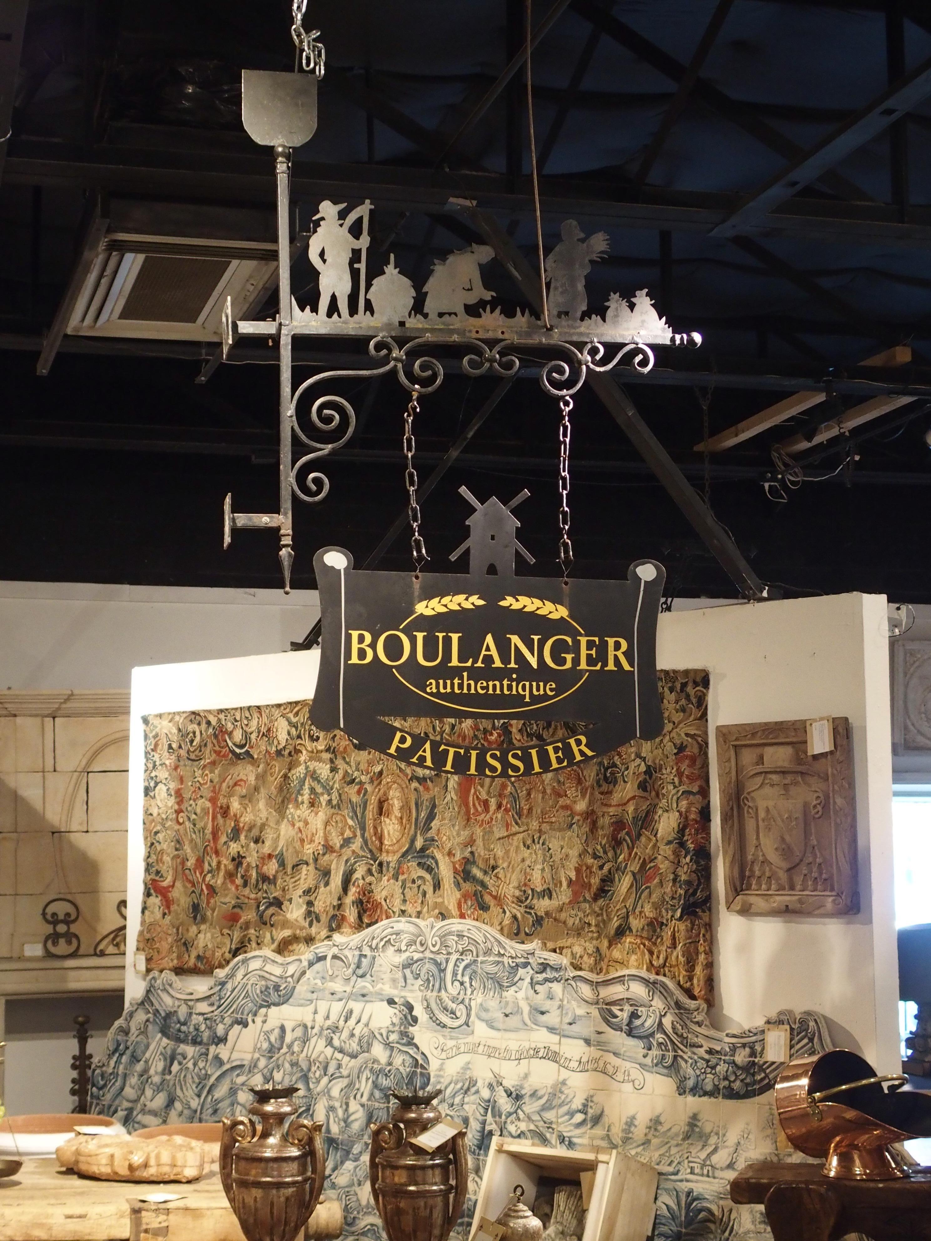 Decorative French Iron Bakery Sign, Boulanger-Patissier, 20th Century 9