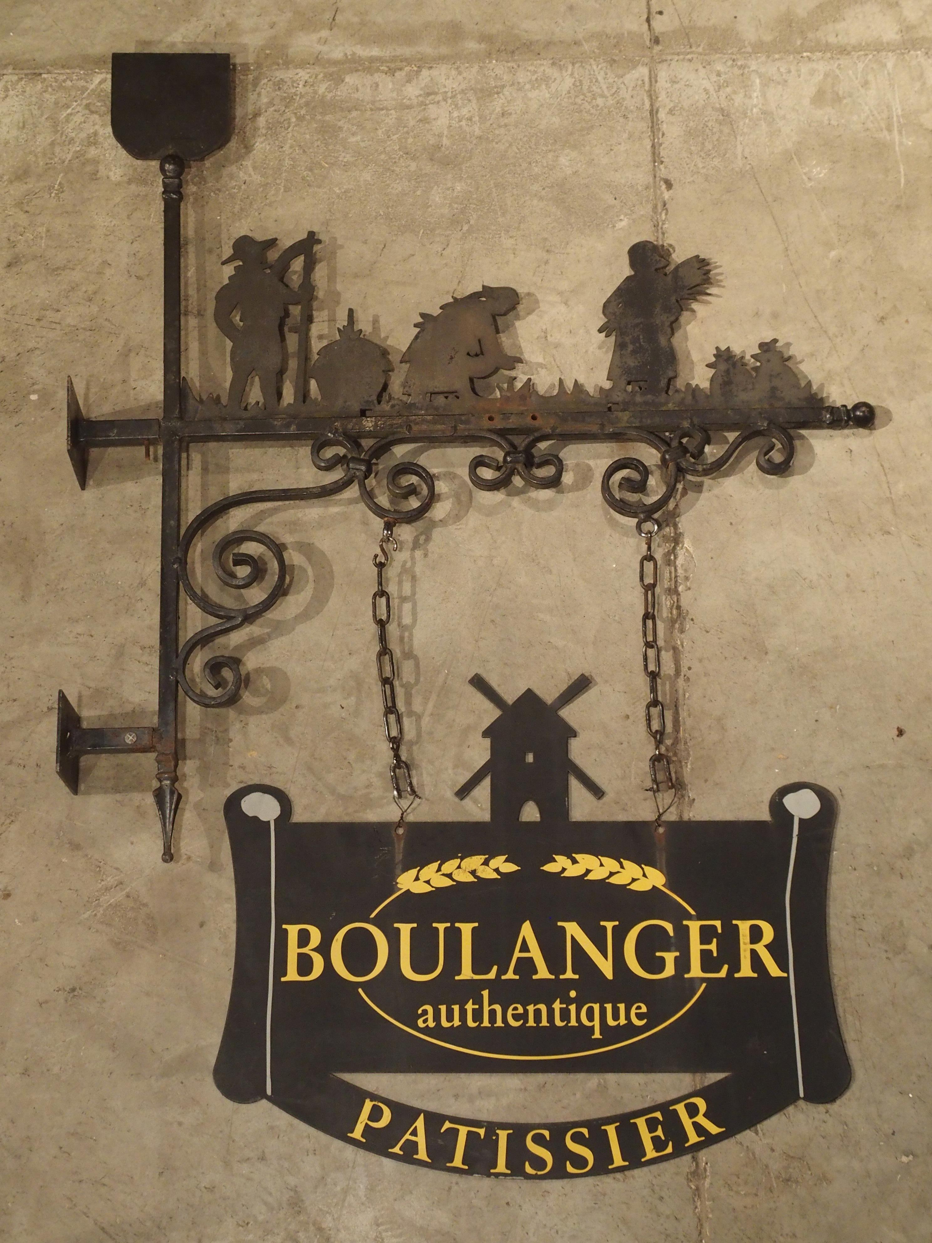 Decorative French Iron Bakery Sign, Boulanger-Patissier, 20th Century 10