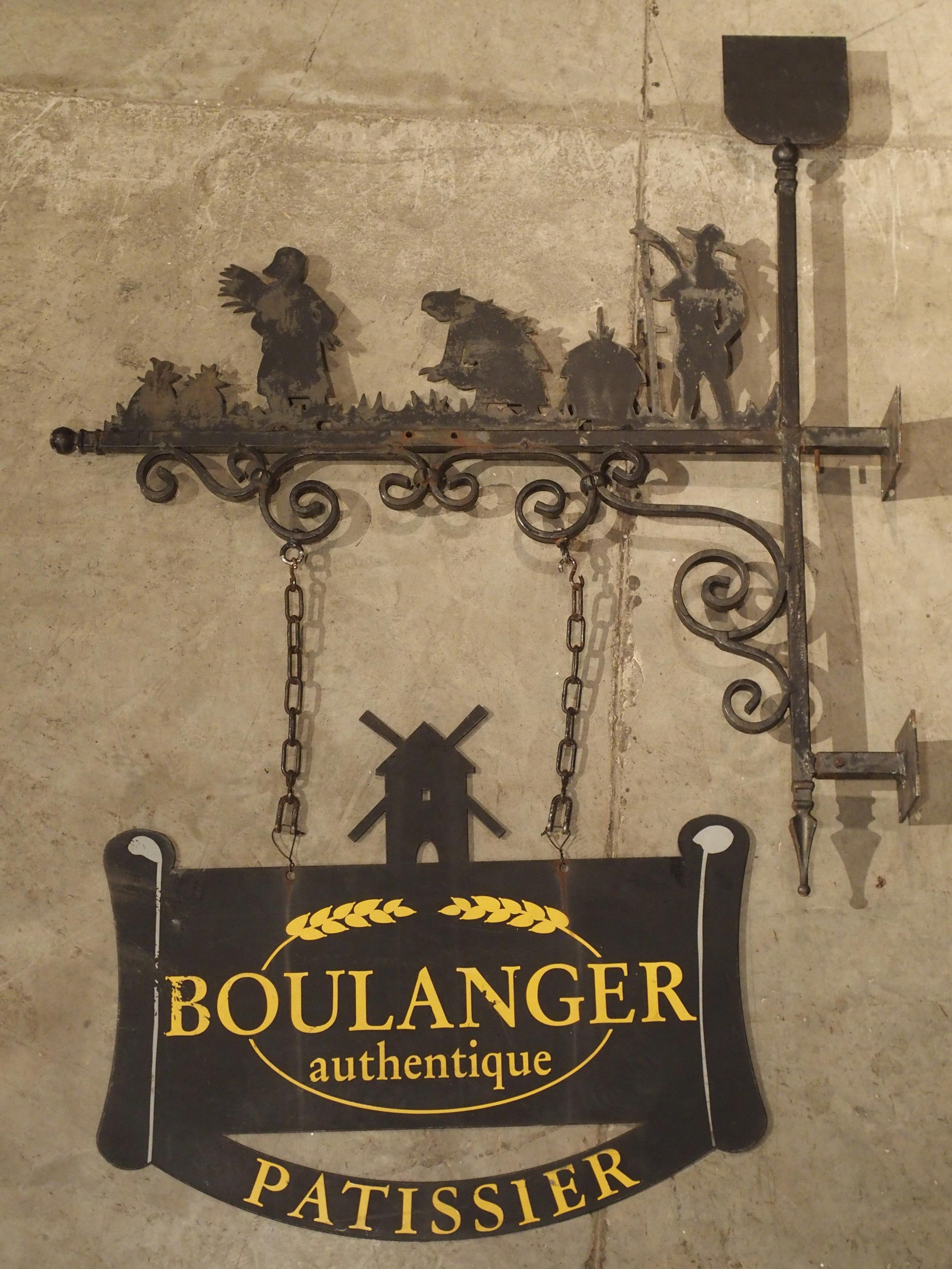 Decorative French Iron Bakery Sign, Boulanger-Patissier, 20th Century 3