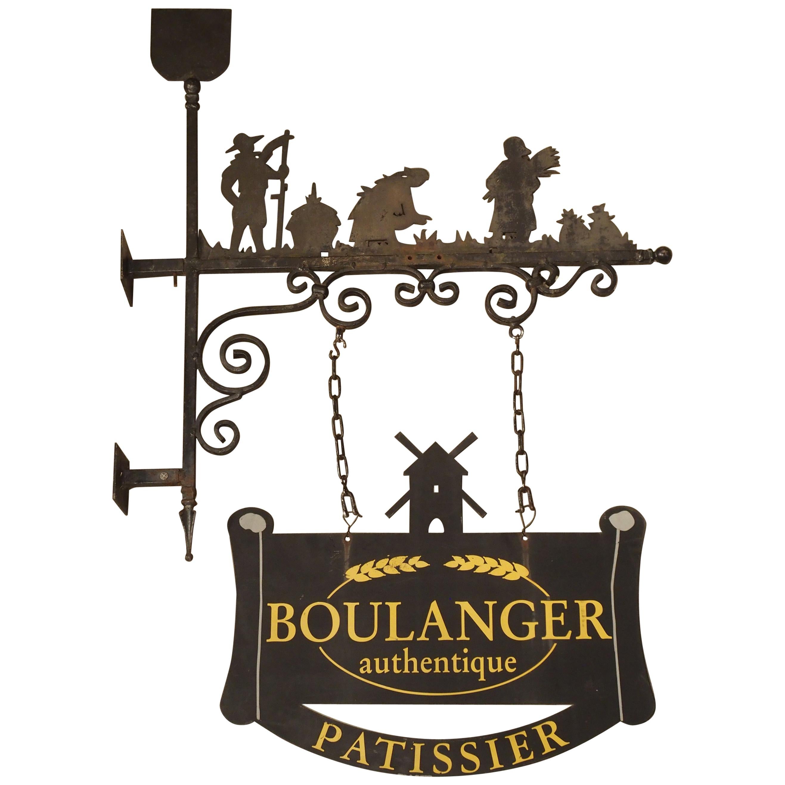 Decorative French Iron Bakery Sign, Boulanger-Patissier, 20th Century
