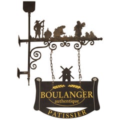 Vintage Decorative French Iron Bakery Sign, Boulanger-Patissier, 20th Century