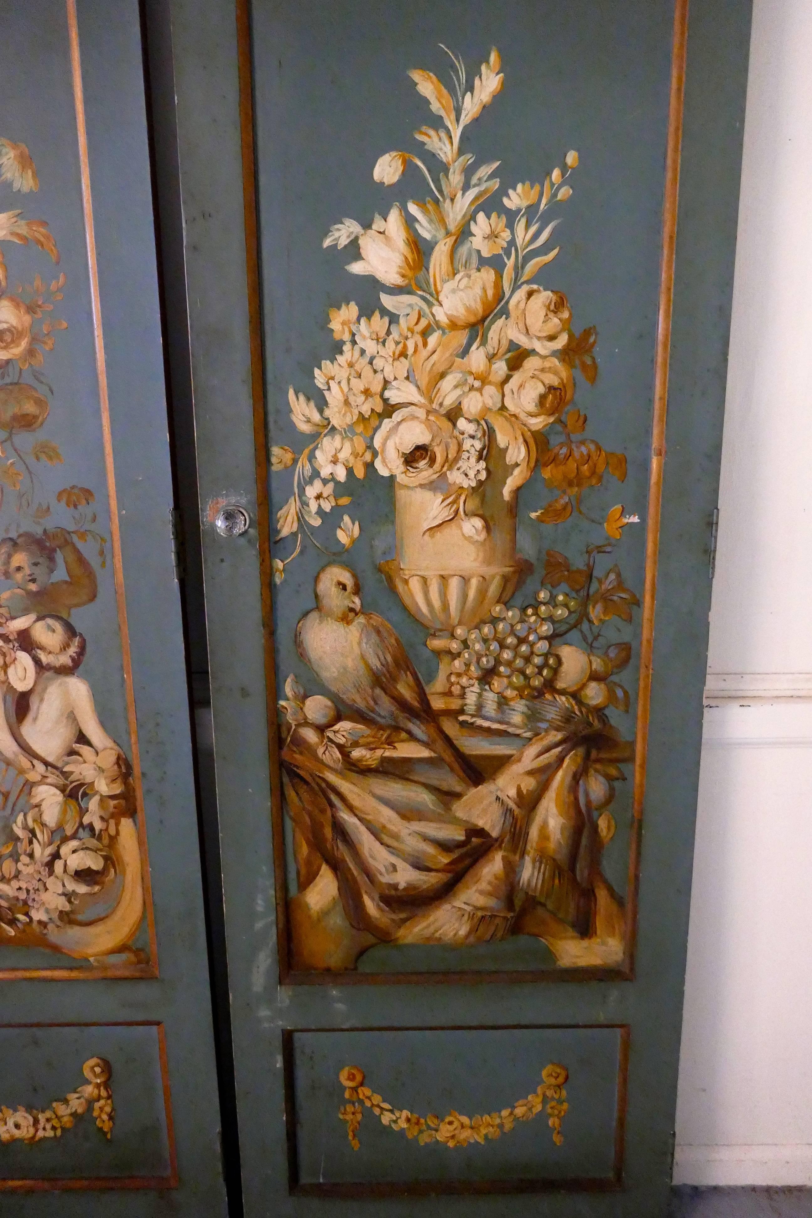 Decorative French Painted Doors In Good Condition In Chillerton, Isle of Wight