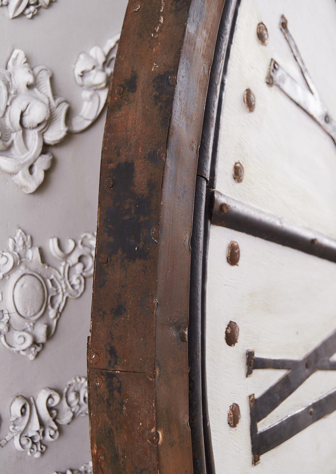 Decorative French Painted Tole and Iron Clock Face For Sale 4