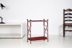 Decorative French Parisian Chic Wrought Iron Red Painted Umbrella Stick Stand